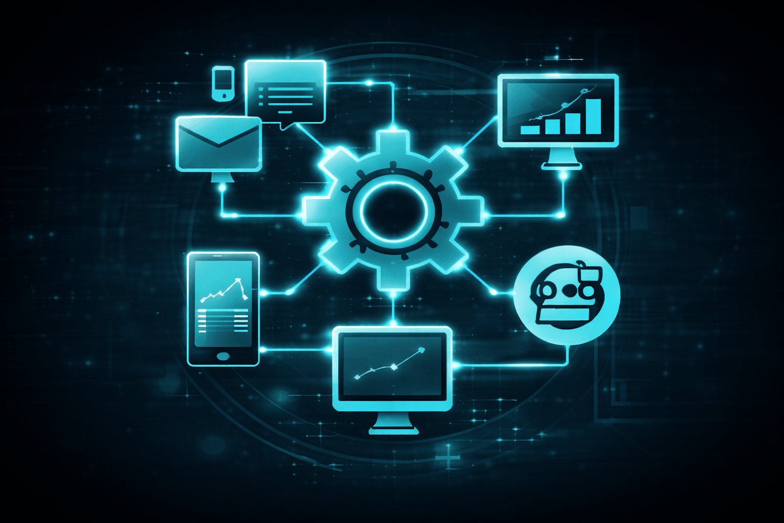 Team collaboration with connected applications and data flows.